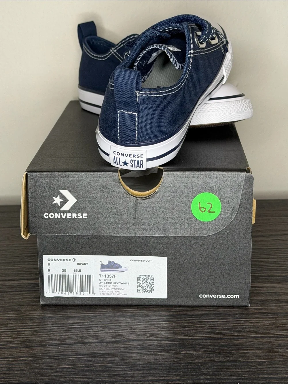 Converse Navy and White Kids Low-Top Sneakers